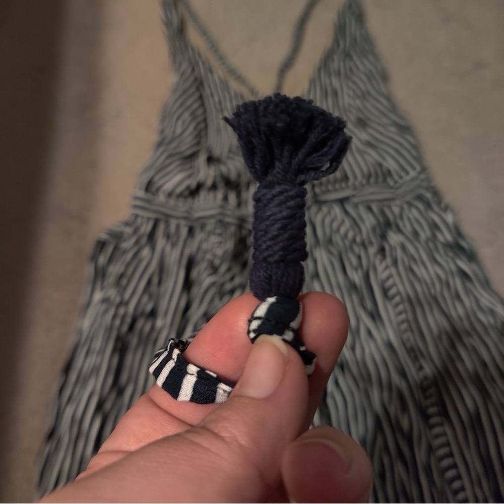 Faithfull the Brand Riley Black and White Maison Stripe Plunge Jumpsuit Halter - Picture 6 of 6